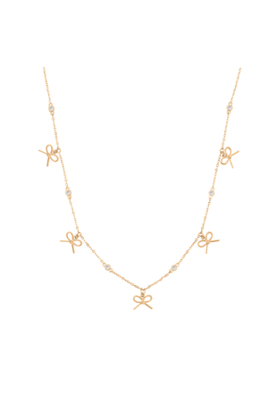 Carraig Donn Five Bow Charm Gold Necklace
