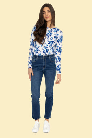 Floral Blue All Over Print Knit