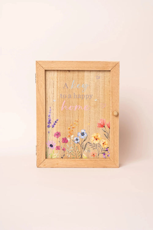 Wooden Floral Key Box