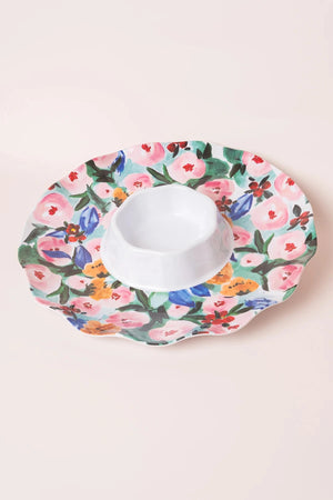 Carraig Donn Floral Melamine Chip and Dip Serving Platter