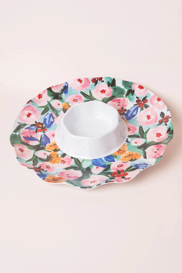 Carraig Donn Floral Melamine Chip and Dip Serving Platter