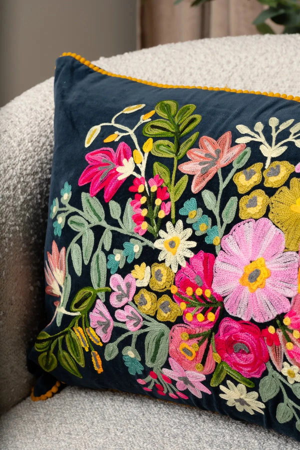 Carraig Donn Floral Navy Cushion 40X60Cm