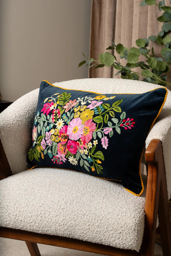 Carraig Donn Floral Navy Cushion 40X60Cm