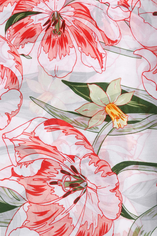 Carraig Donn Floral Pastel Green Border Scarf