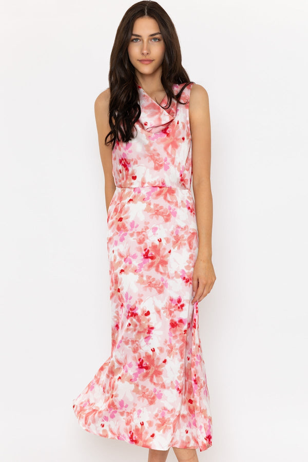 Carraig Donn Floral Satin Cowl Neck