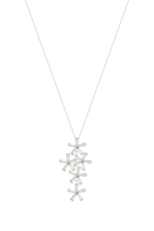 Floral Waterfall Pendant Necklace