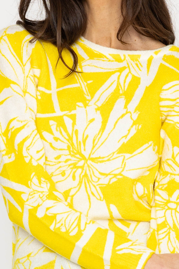 Carraig Donn Floral Yellow Aop Knit