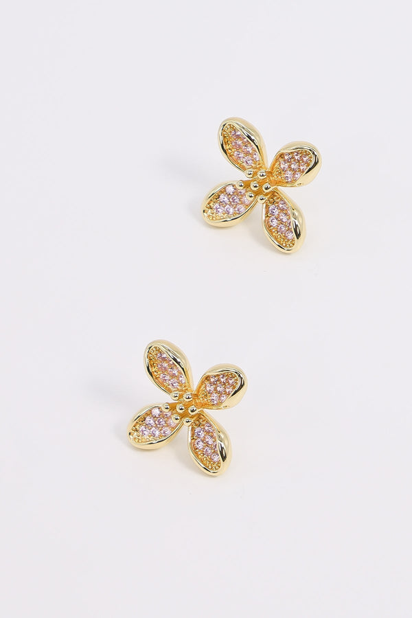 Carraig Donn Flower Earrings in Gold