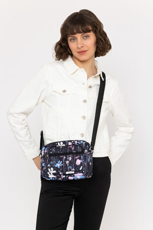 Flower Print Quilted Front Camera Bag