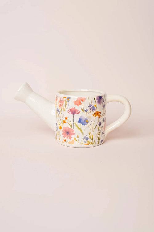 Floral Watering Can Planter
