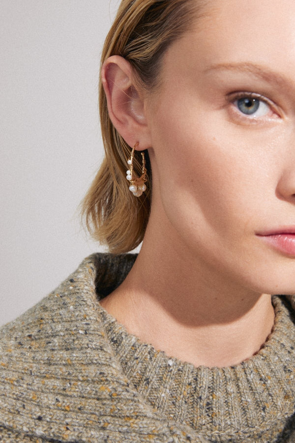 Carraig Donn Focus Gold Plated Hoop Earrings