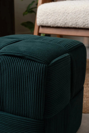 Carraig Donn Forest Green Rubix Corduroy Stool