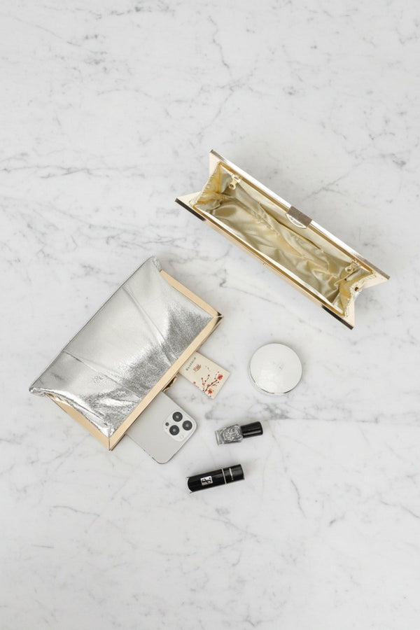 Carraig Donn Framed Silver Clutch Bag