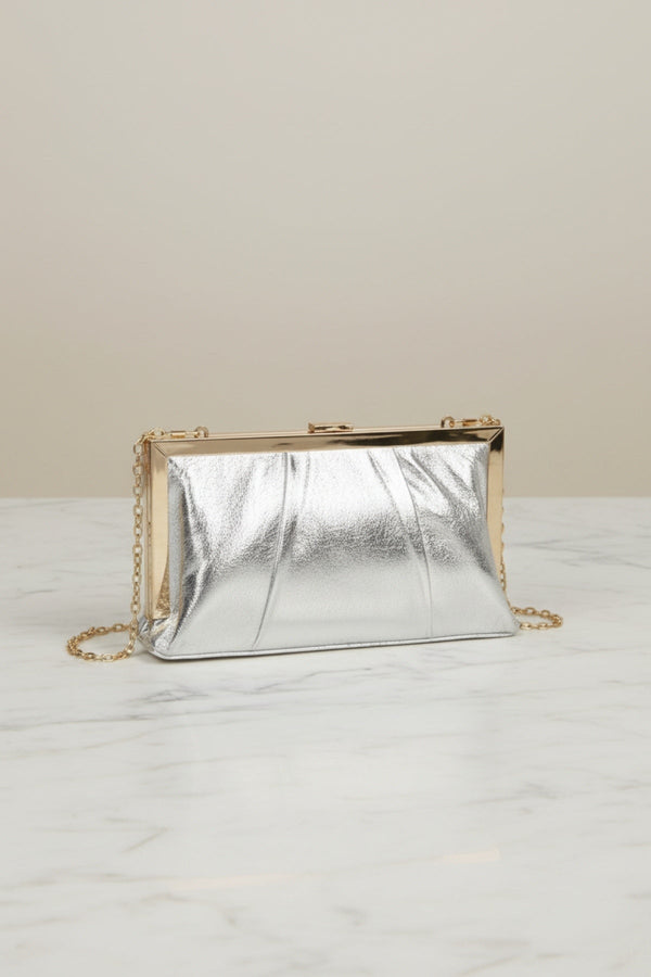 Carraig Donn Framed Silver Clutch Bag