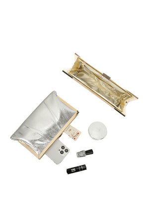 Carraig Donn Framed Silver Clutch Bag
