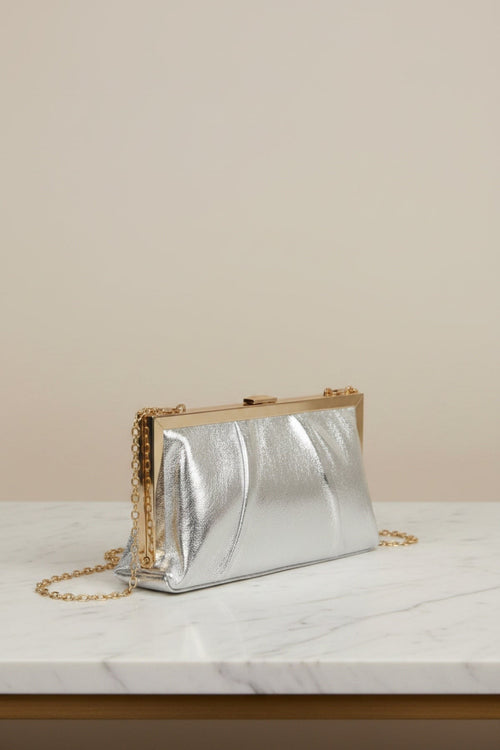 Carraig Donn Framed Silver Clutch Bag
