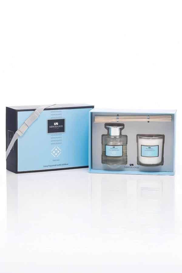 Carraig Donn Fresh Linen Luxury Candle Diffuser Gift Set