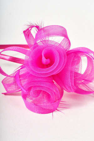 Carraig Donn Fuchsia Pink Mini Gathered Flower Fascinator