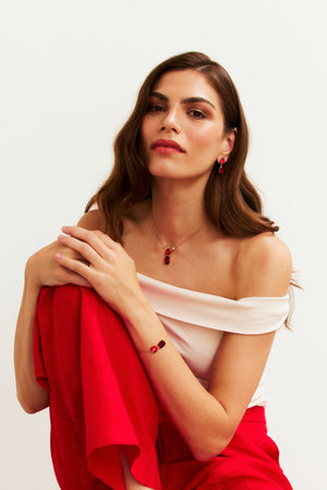 Carraig Donn Garnet Ruby Crystal Earrings