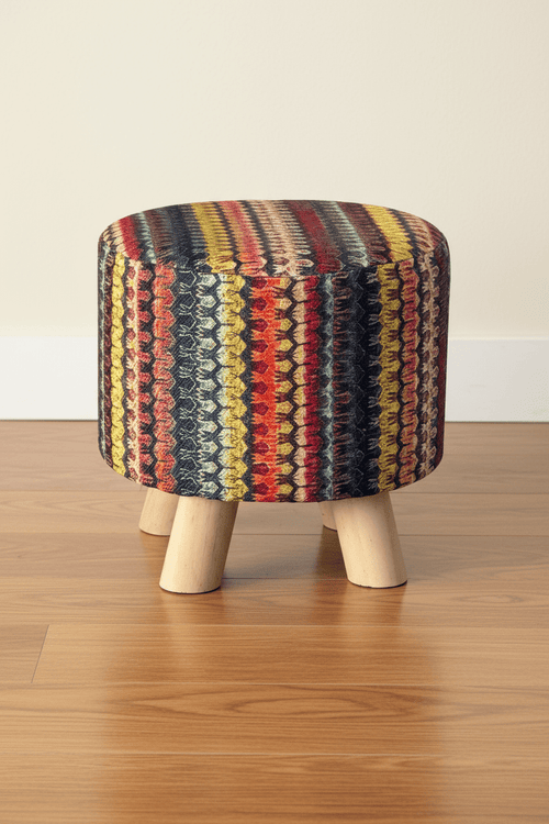 Geometric Stripe Footstool