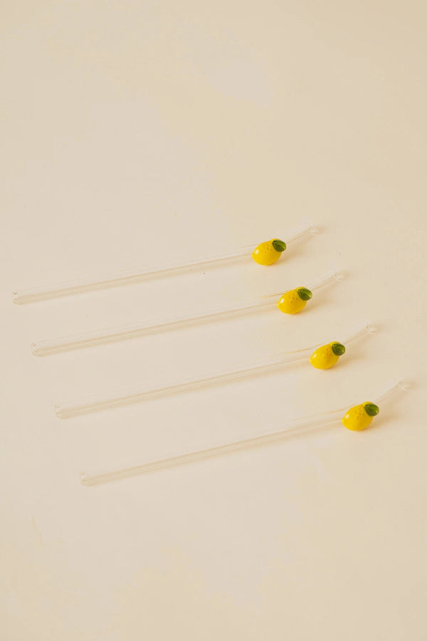 Carraig Donn Glass Lenon Straws Set Of 4