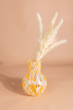 Carraig Donn Glass Vase White And Pale Orange