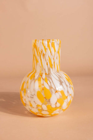 Glass Vase White And Pale Orange