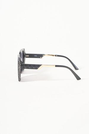Carraig Donn Glitter Trim Black Square Sunglasses