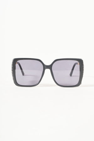 Carraig Donn Glitter Trim Black Square Sunglasses