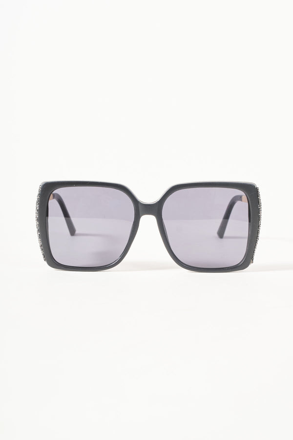 Carraig Donn Glitter Trim Black Square Sunglasses