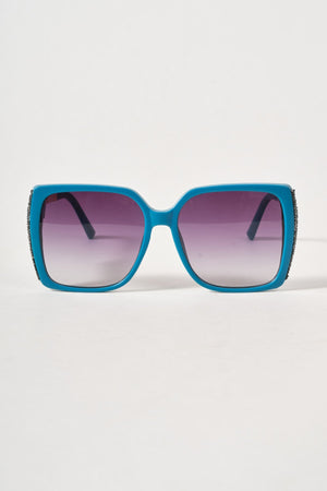 Carraig Donn Glitter Trim Teal Square Sunglasses
