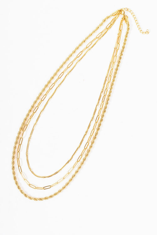 Gold Three Strand Necklace