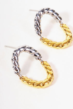 Carraig Donn Gold and Silver Two Tone Hoop Earring
