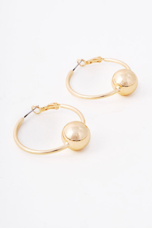 Carraig Donn Gold Ball Hoop Earrings