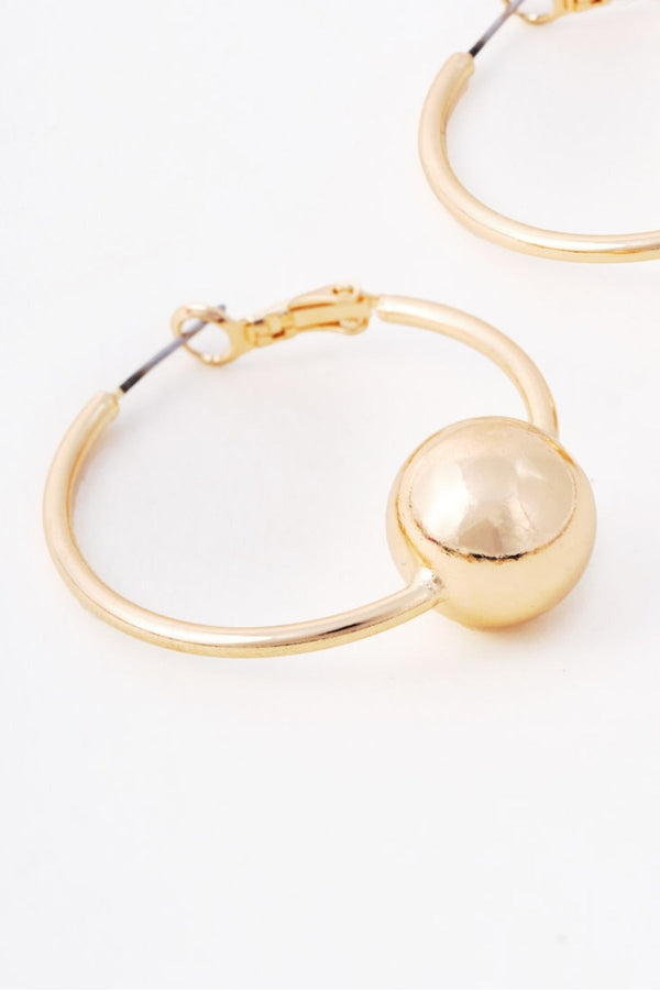 Carraig Donn Gold Ball Hoop Earrings