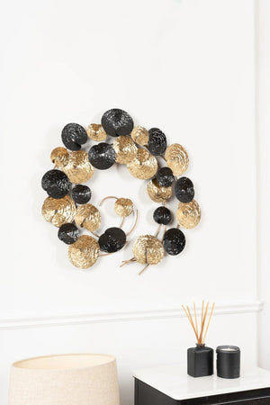 Carraig Donn Gold & Black Lotus Metal Wall Art