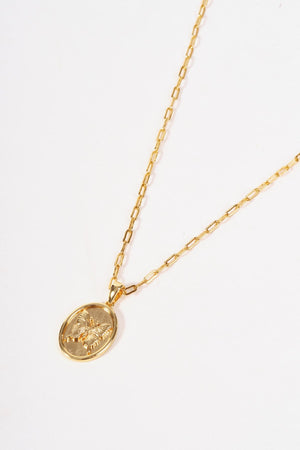 Carraig Donn Gold Butterfly Inlay Pendant Necklace