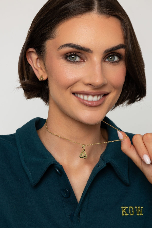 Carraig Donn Gold Celtic Knot Pendant Necklace
