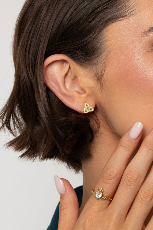 Gold Celtic Knot Stud Earrings