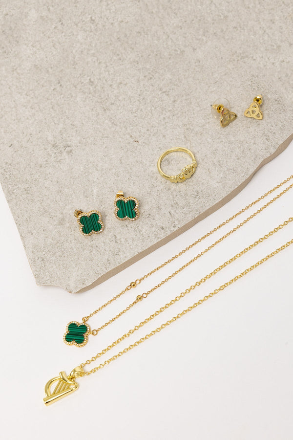 Carraig Donn Gold Celtic Knot Stud Earrings