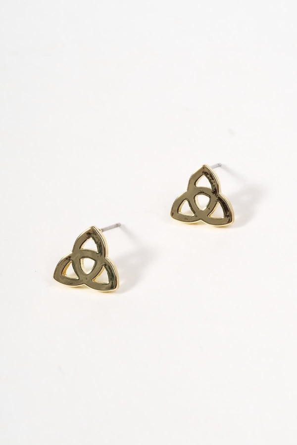 Carraig Donn Gold Celtic Knot Stud Earrings