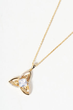 Carraig Donn Gold Celtic Pendant Necklace With Stone