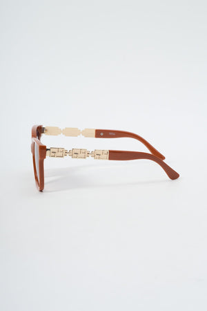 Carraig Donn Gold Chain Detail Brown Sunglasses