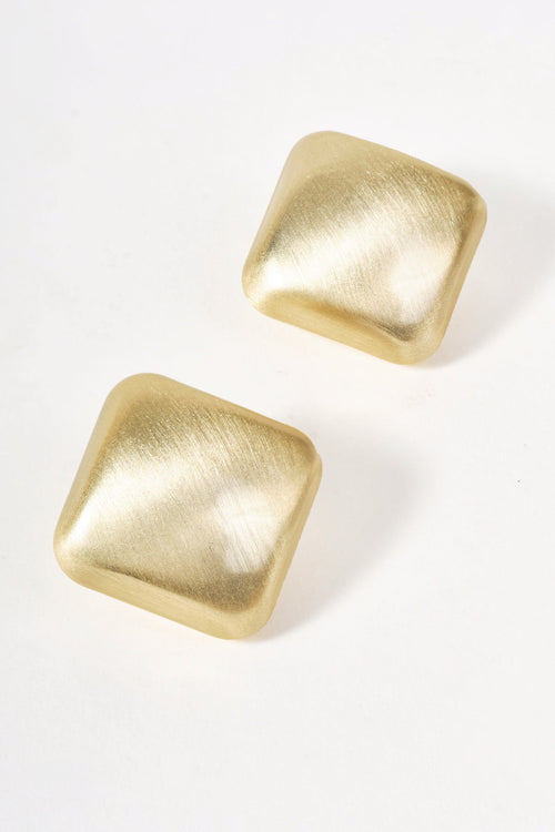 Gold Chunky Square Earrings