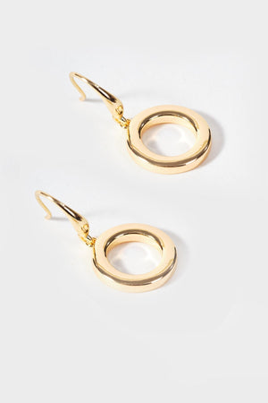 Carraig Donn Gold Circle Drop Earrings