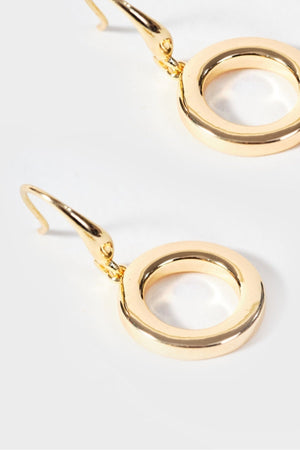 Carraig Donn Gold Circle Drop Earrings