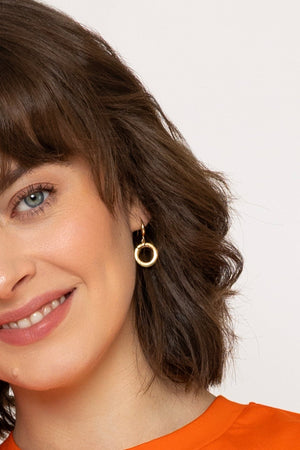 Carraig Donn Gold Circle Drop Earrings