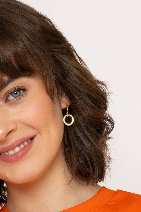 Carraig Donn Gold Circle Drop Earrings