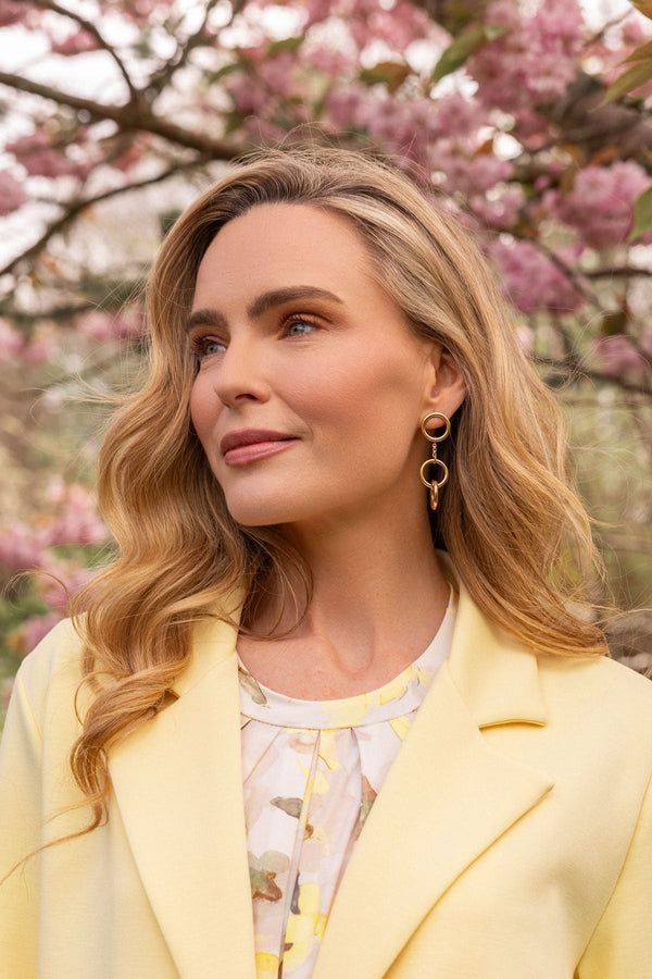 Carraig Donn Gold Circles Drop Earrings