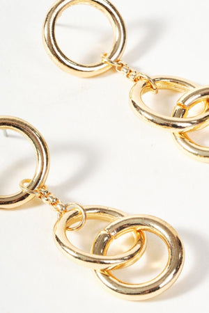 Carraig Donn Gold Circles Drop Earrings